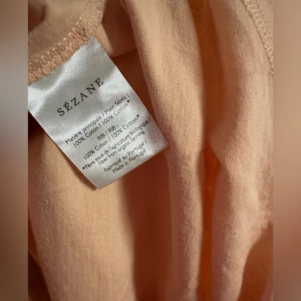 Stylish Sezane Amour Libre T Shirt Free Love Cotton Peach Short Sleeve Sz Small - Picture 8 of 11